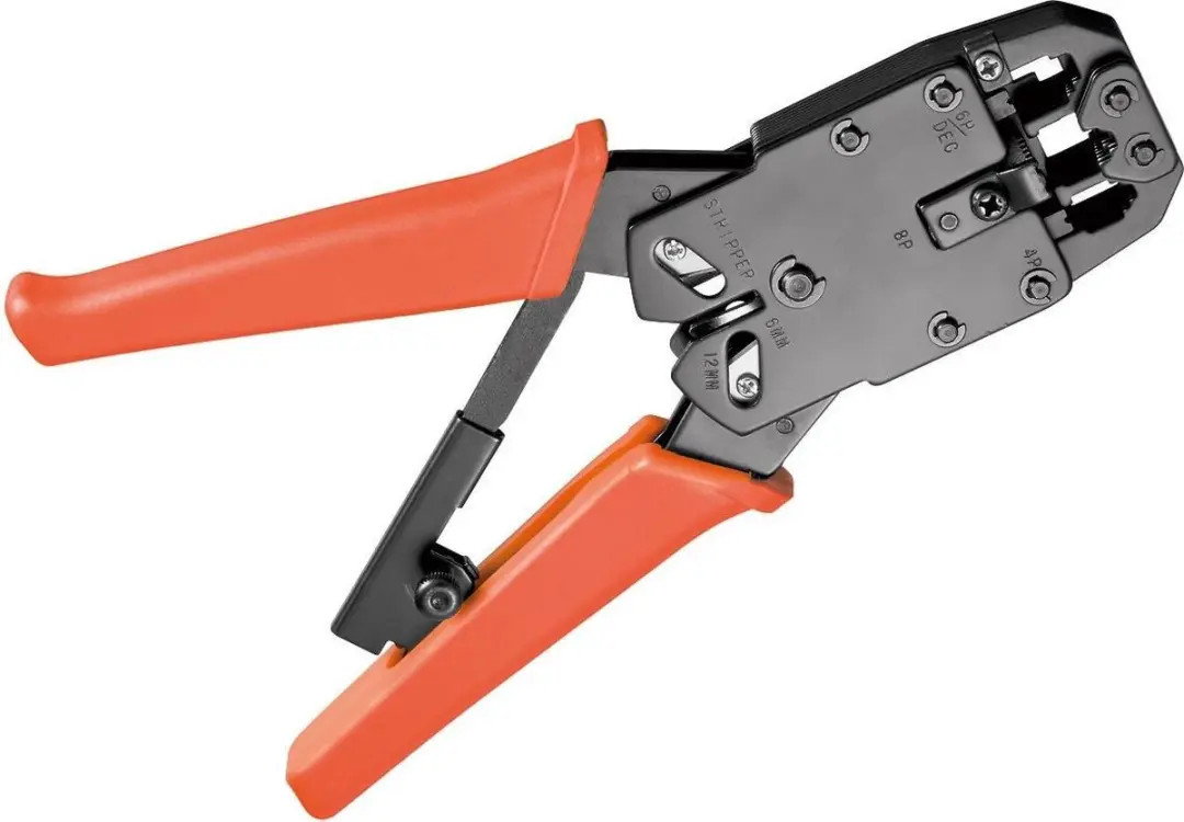 Goobay Krimptang - RJ10/RJ11/RJ12/RJ45/RJ50/DEC - Zwart/Oranje