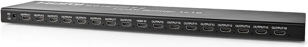 Nedis HDMI-Splitter VSPL34716AT - 16 Poorten - 4K@60Hz - Antraciet