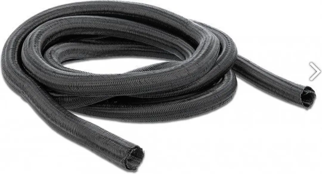 Delock Gevlochten Kous 2m x 16mm - Zwart