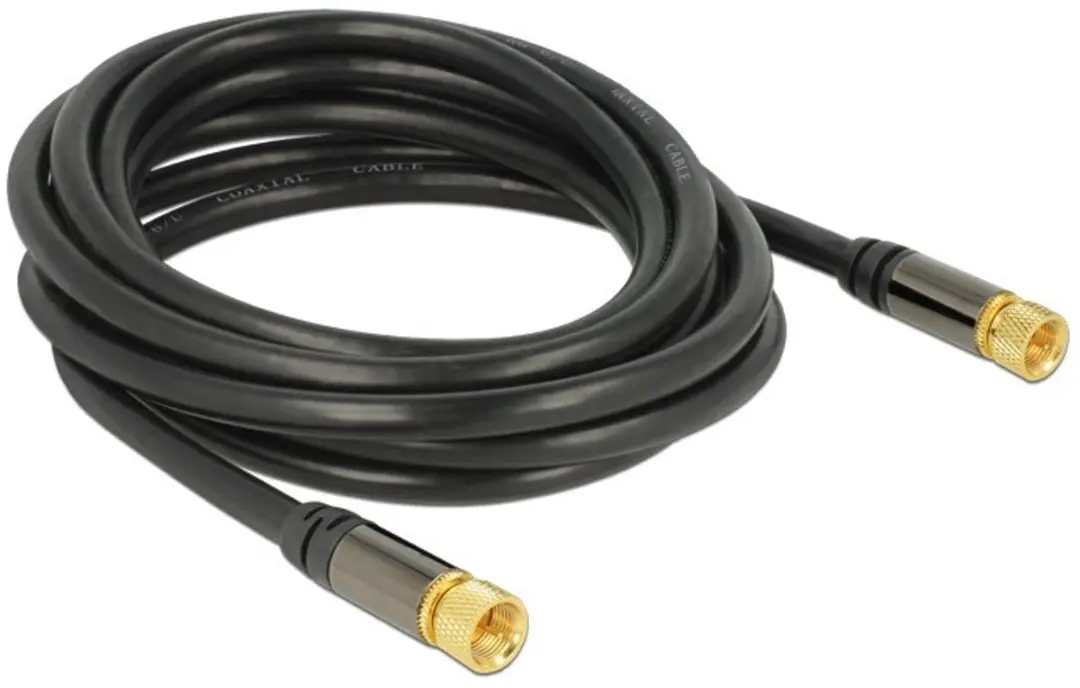 Delock Antennekabel F-Plug naar F-Plug RG-6/U 3m - Zwart