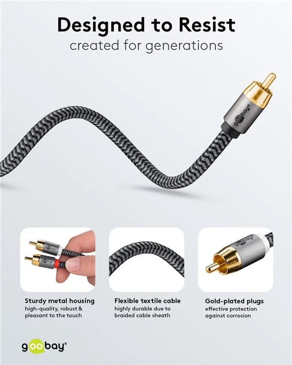 Goobay Plus Subwoofer/Stereo Kabel RCA-Y - Zwart