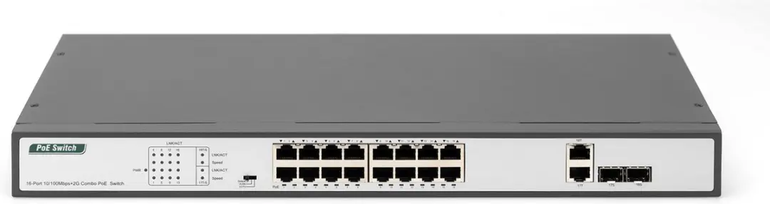 Digitus DN-95342-1 Netwerk Switch 16x PoE 10/100 Mbit/s - Zwart