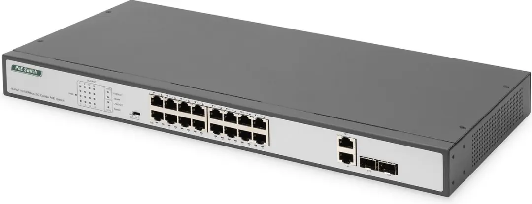 Digitus DN-95342-1 Netwerk Switch 16x PoE 10/100 Mbit/s
