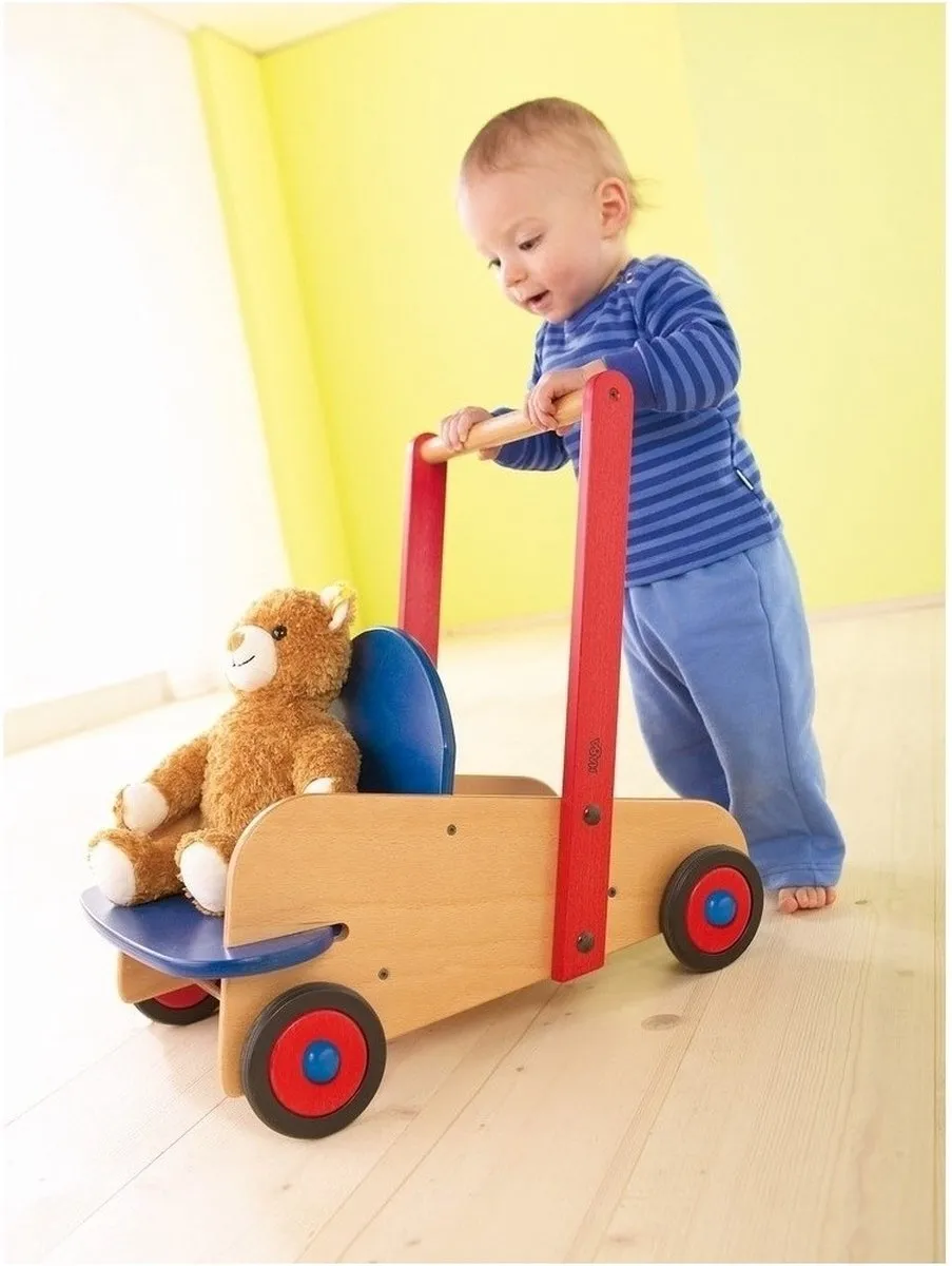 Haba Loopwagen - Rood/Blauw