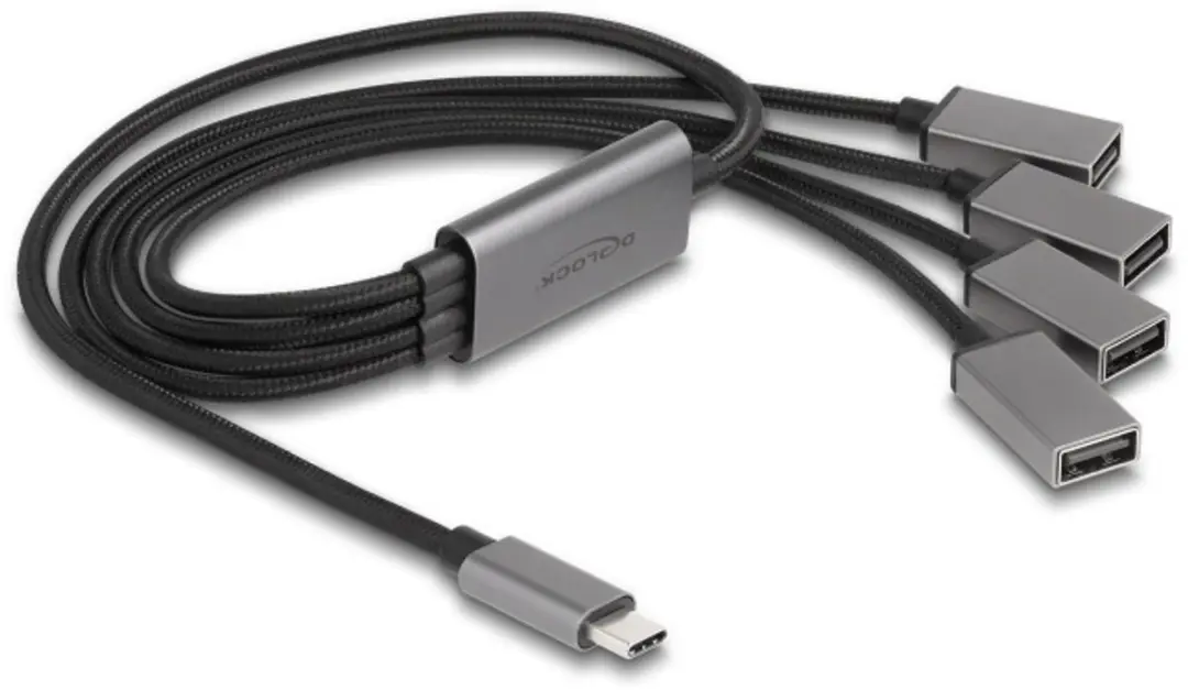 Delock 4-Poorts USB 2.0 Hub Type-C 60cm
