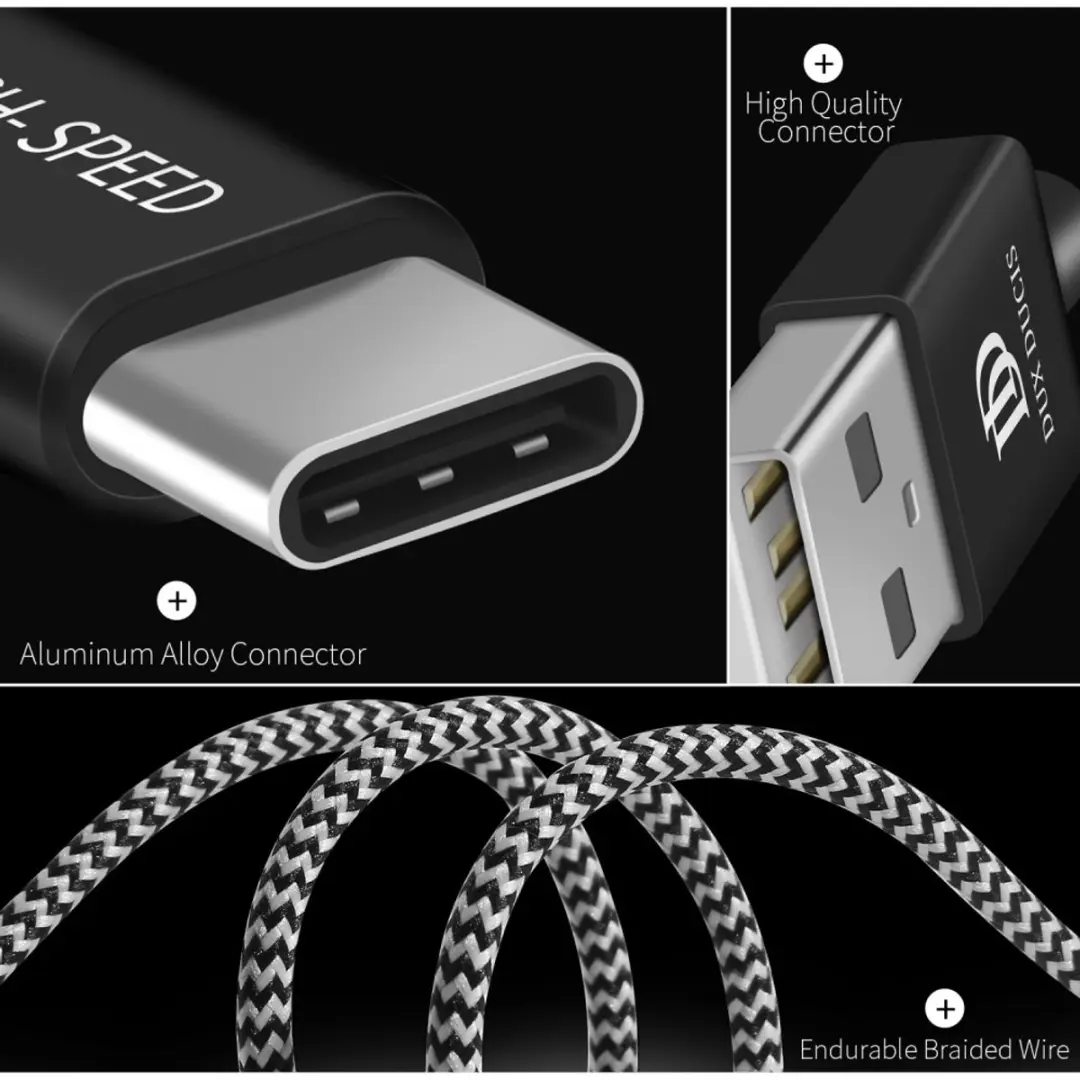 Dux Ducis K-One USB-C Kabel 3.0m - Zwart