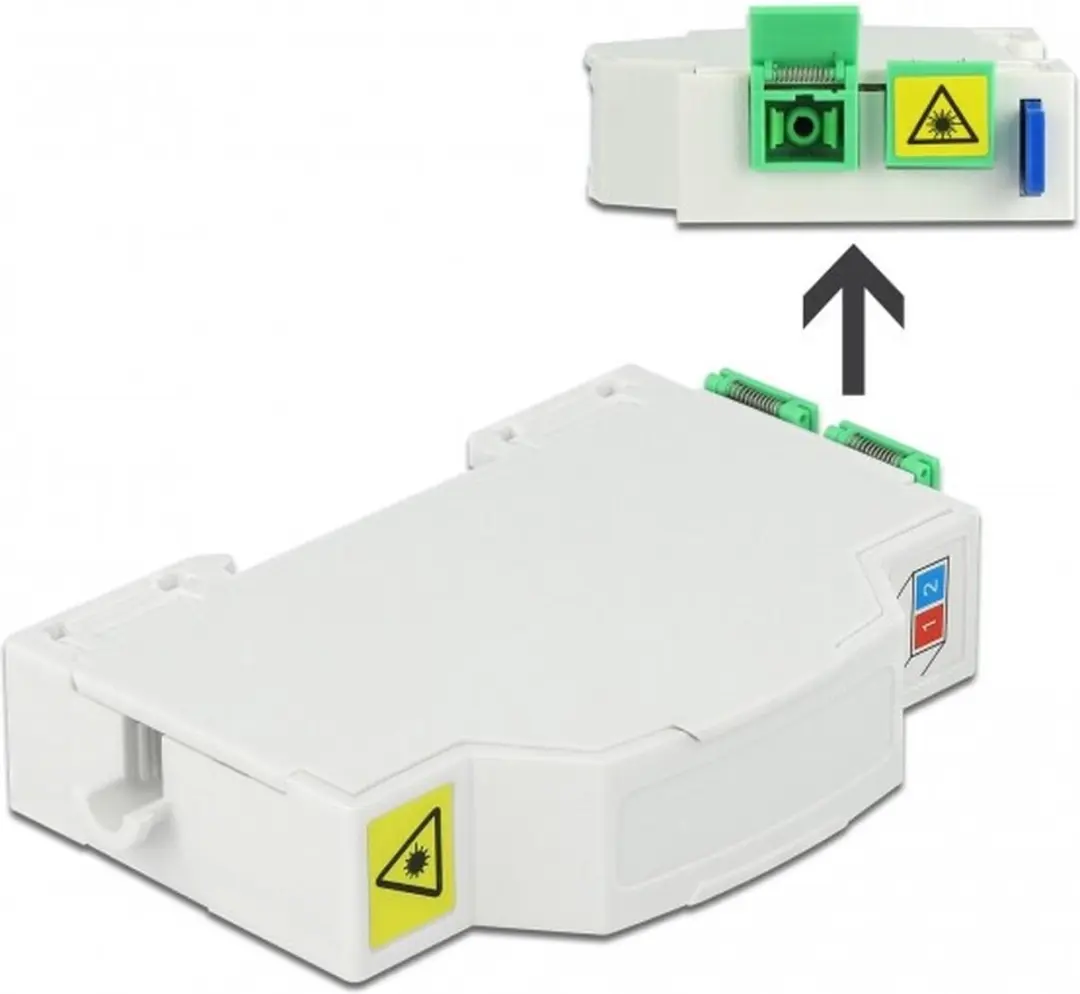 Delock Optical Fiber Connection Box DIN-rail - 2x SC Simplex/LC Duplex Wit