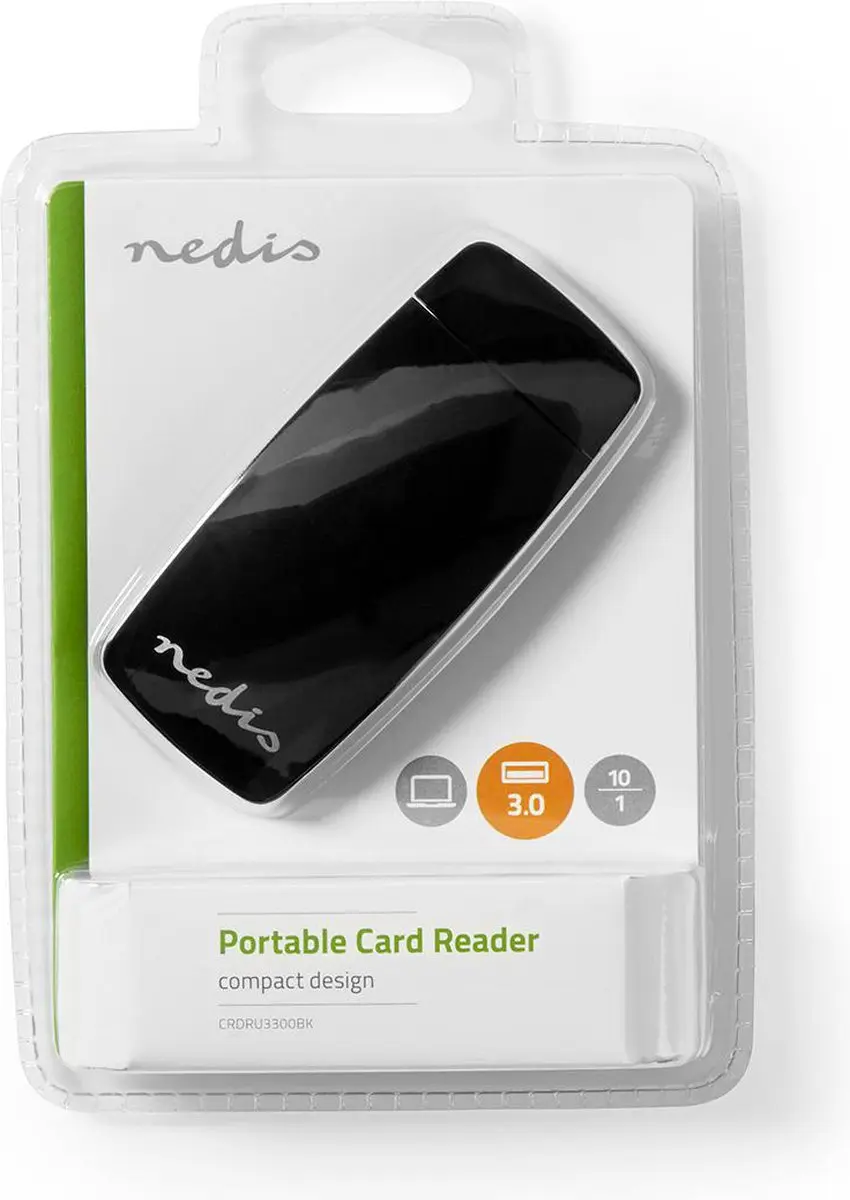 Nedis Kaartlezer CRDRU3300 USB 3.2 Gen1 - Zwart - afbeelding 6 van 6