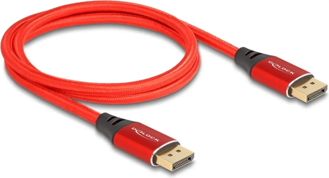Delock DisplayPort Kabel 16K 60Hz 1m - Rood Metaal