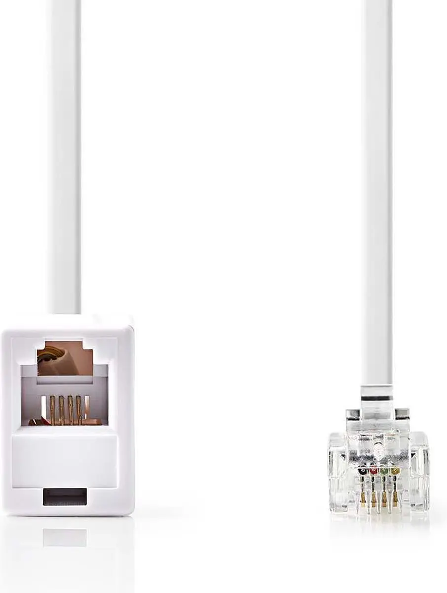 Nedis RJ11 Telefoon Verlengkabel 10m - Wit