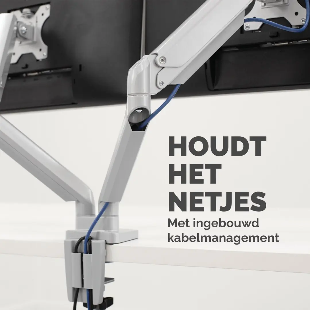 Fellowes Platinum Monitor Arm 8056501 - 2 Schermen tot 27" - Zilver