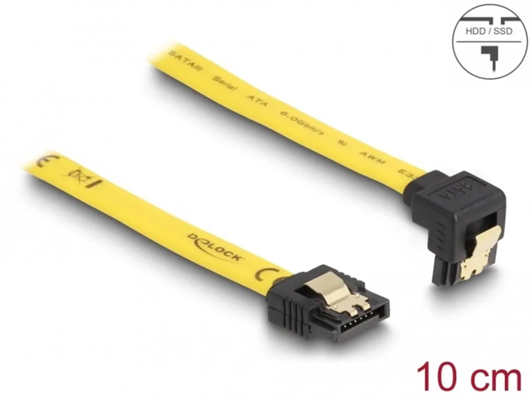 Delock SATA Kabel 10cm Geel