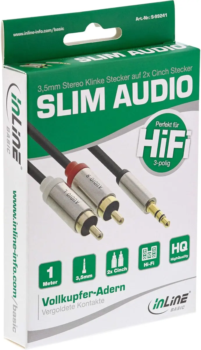 InLine 3,5mm Jack Tulp Stereo Audio Kabel 1m