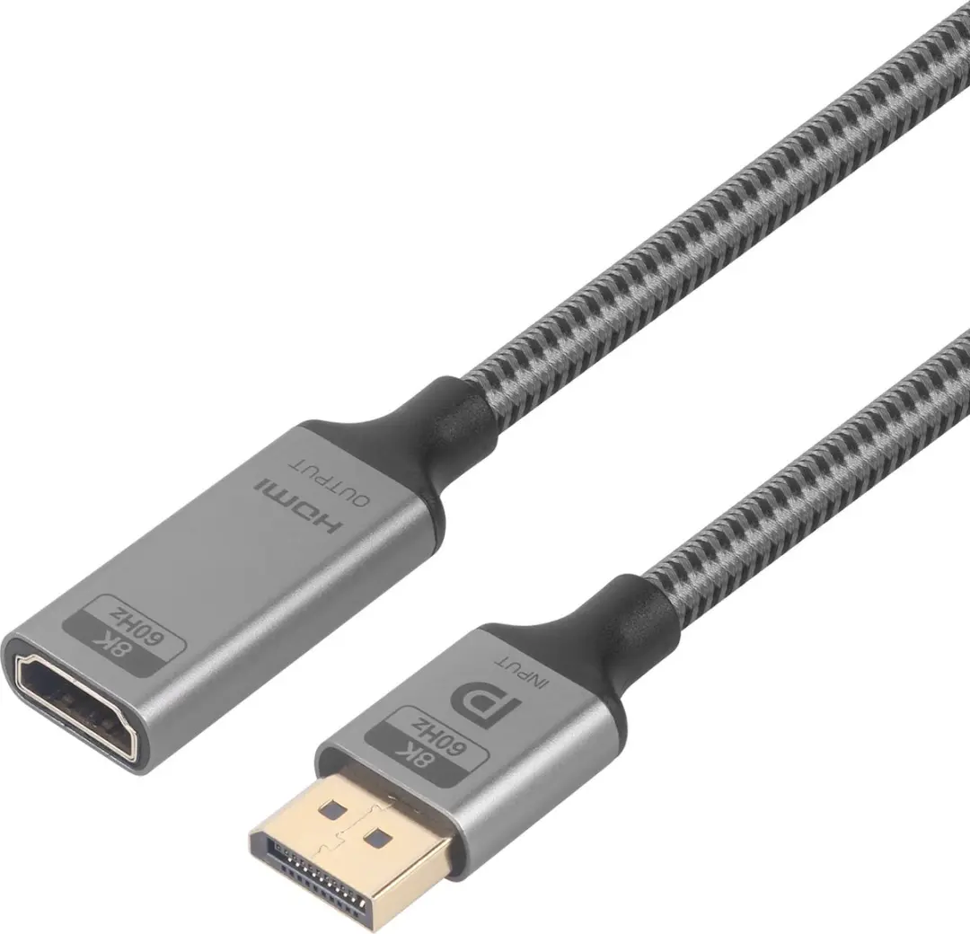 NÖRDIC DPHM-202 Actieve Adapter DisplayPort naar HDMI 8K60Hz - 20cm