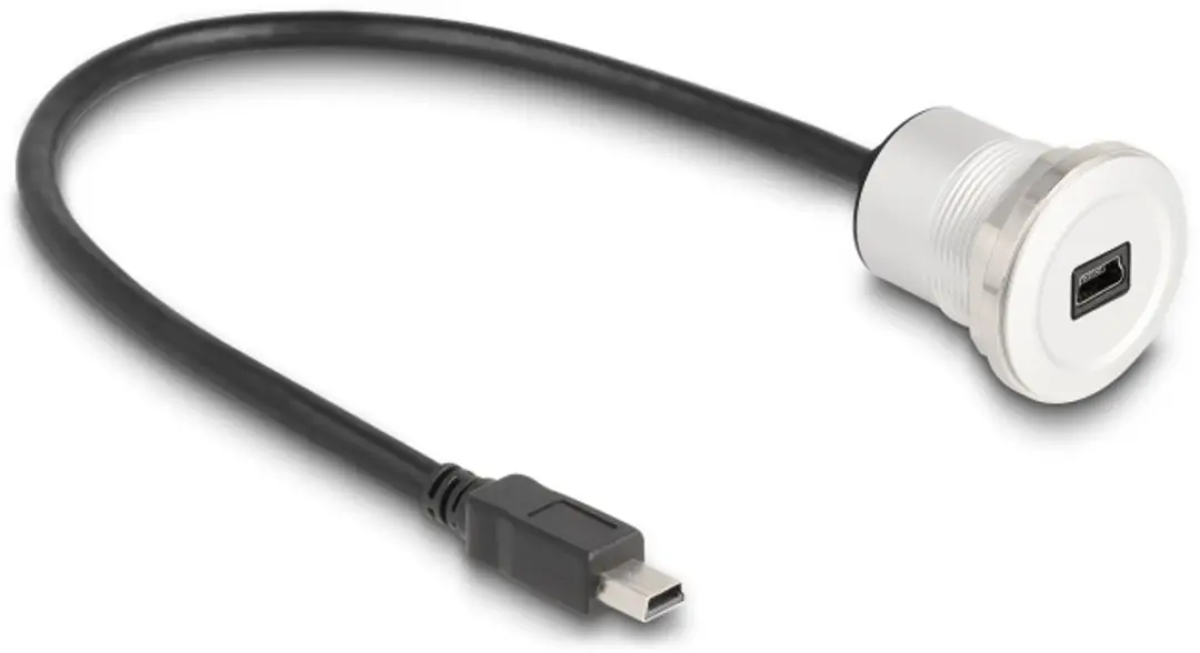 Delock USB 2.0 Mini-B Kabel 30cm - Zwart/Zilver