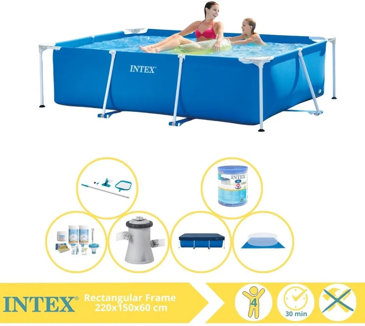 Intex Rectangular Frame Zwembad 220x150x60cm