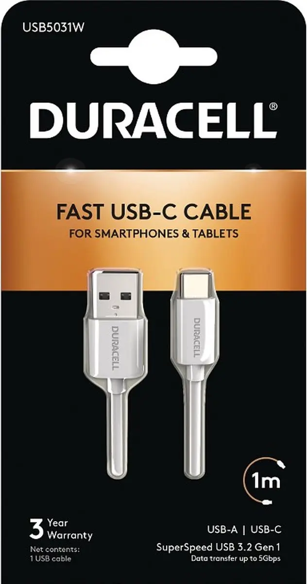 Duracell USB5031W Oplader Wit