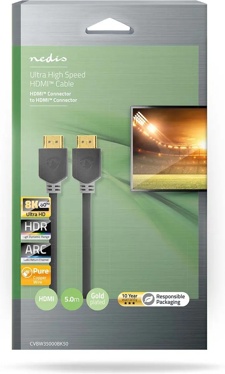 Nedis Ultra High Speed HDMI-kabel 8K 48Gbps 5m - Antraciet