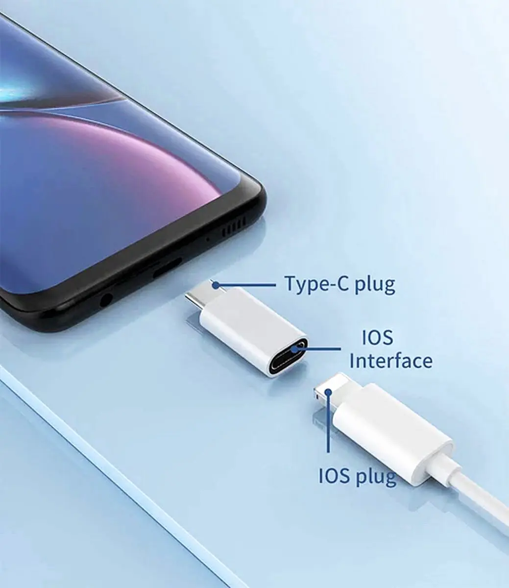 NÖRDIC USBC-N1504 USB-C naar Lightning Adapter - Zilver