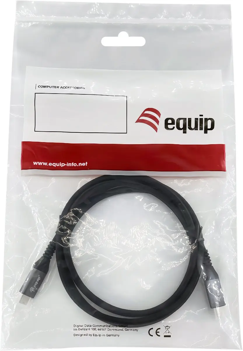 Equip 128380 USB4 Gen 3x2 USB-C Kabel 0,5m - Zwart