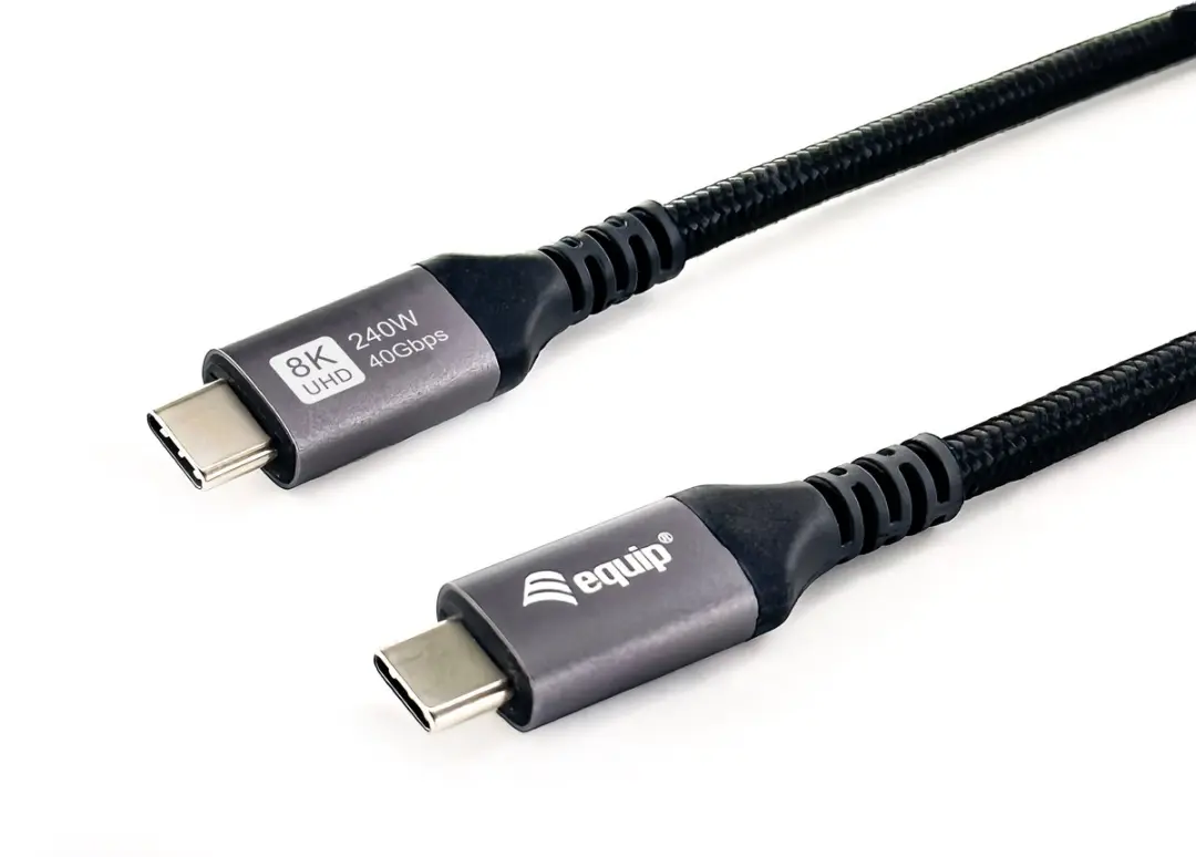 Equip 128380 USB4 Gen 3x2 USB-C Kabel 0,5m - Zwart