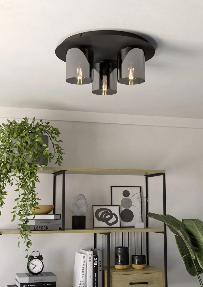 Eglo Gorosiba Plafondlamp 3x40W - 45cm Zwart