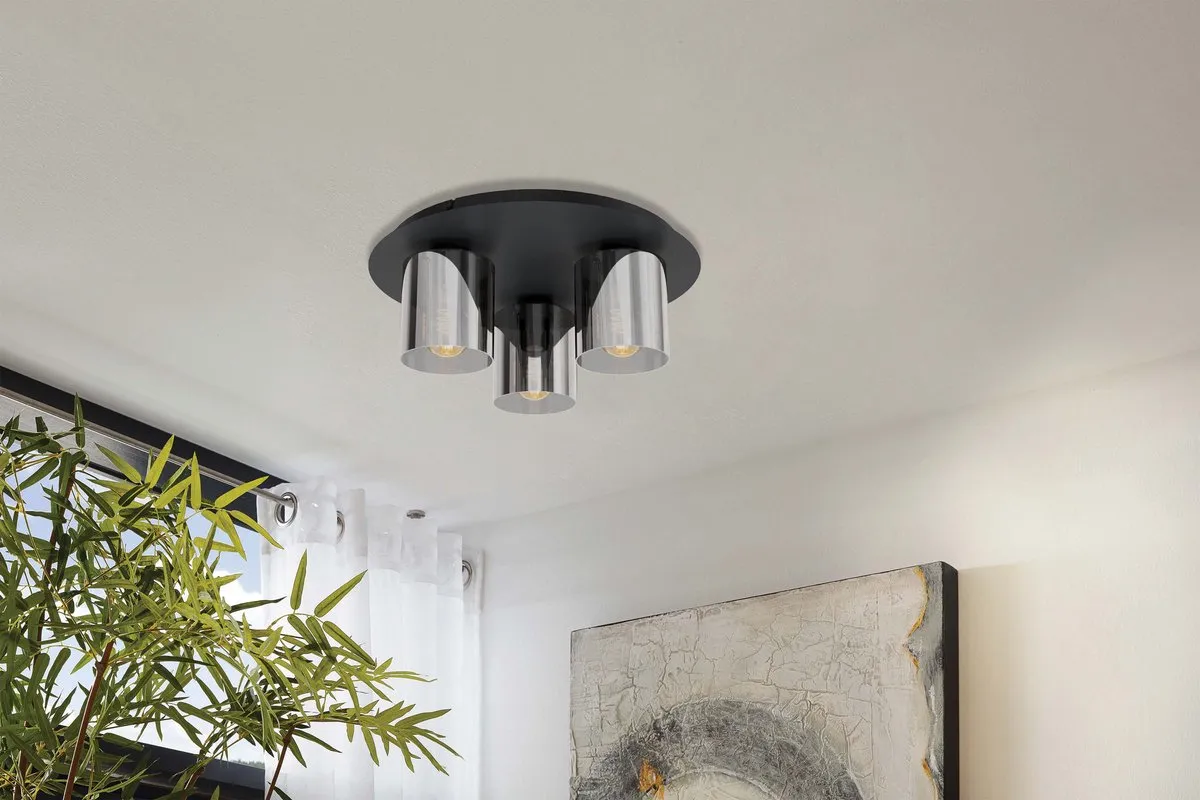 Eglo Gorosiba Plafondlamp 3x40W - 45cm Zwart