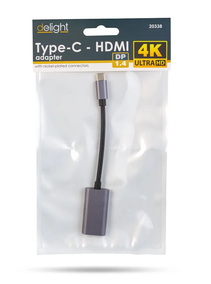 Delight USB-C naar HDMI Adapter 20338 - 4K@30Hz - Zwart