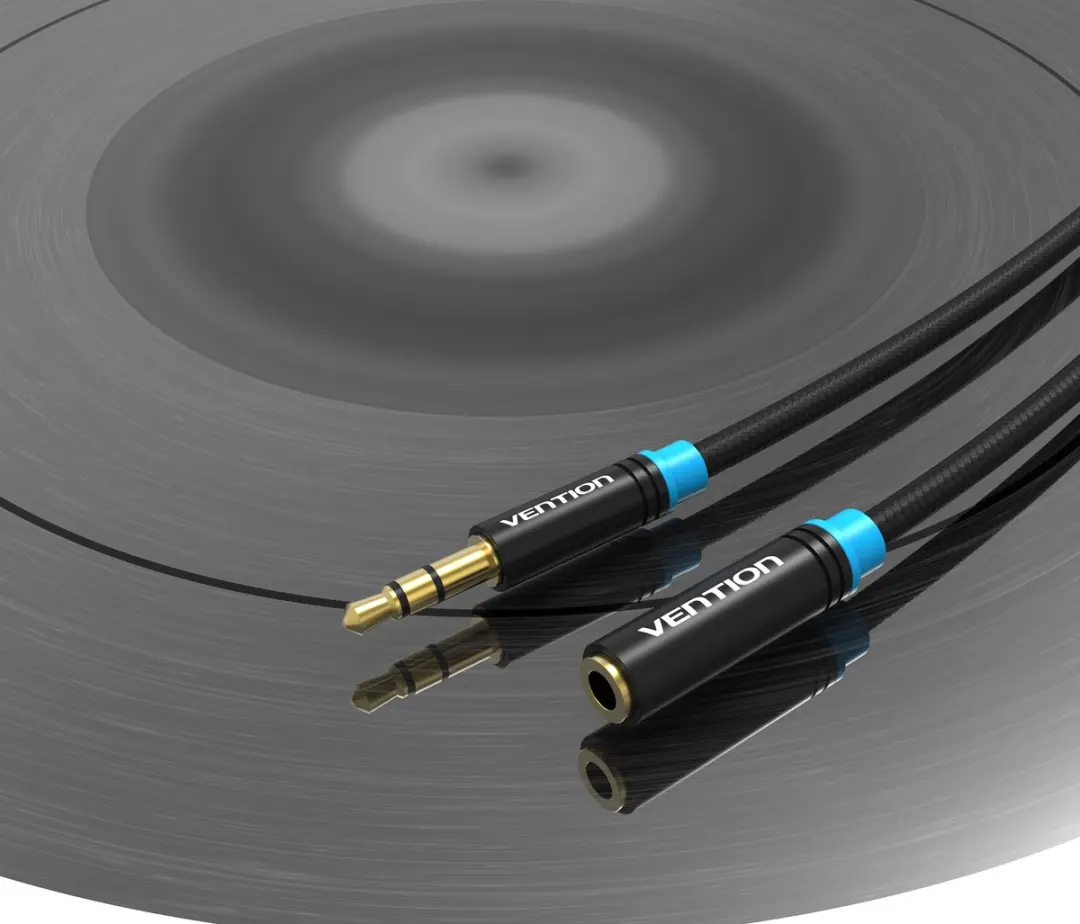 Vention VAB-B06-B200-M Audiokabel 2m - 3,5mm - Zwart