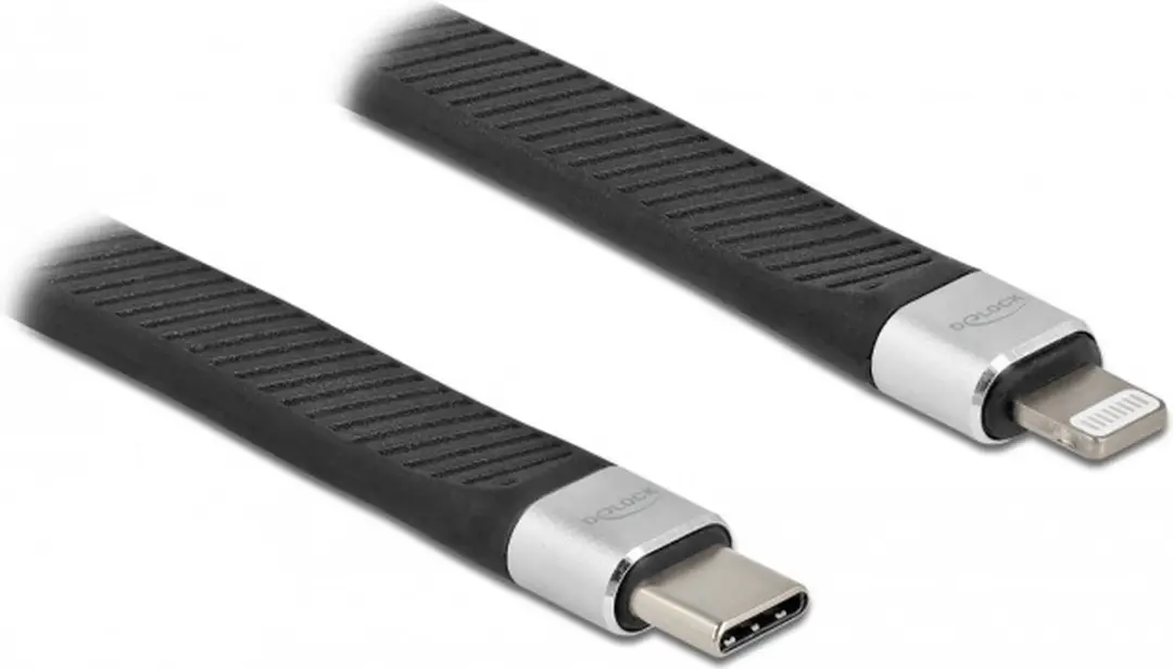 Delock USB Type-C naar Lightning Kabel 13cm - Zwart/Zilver