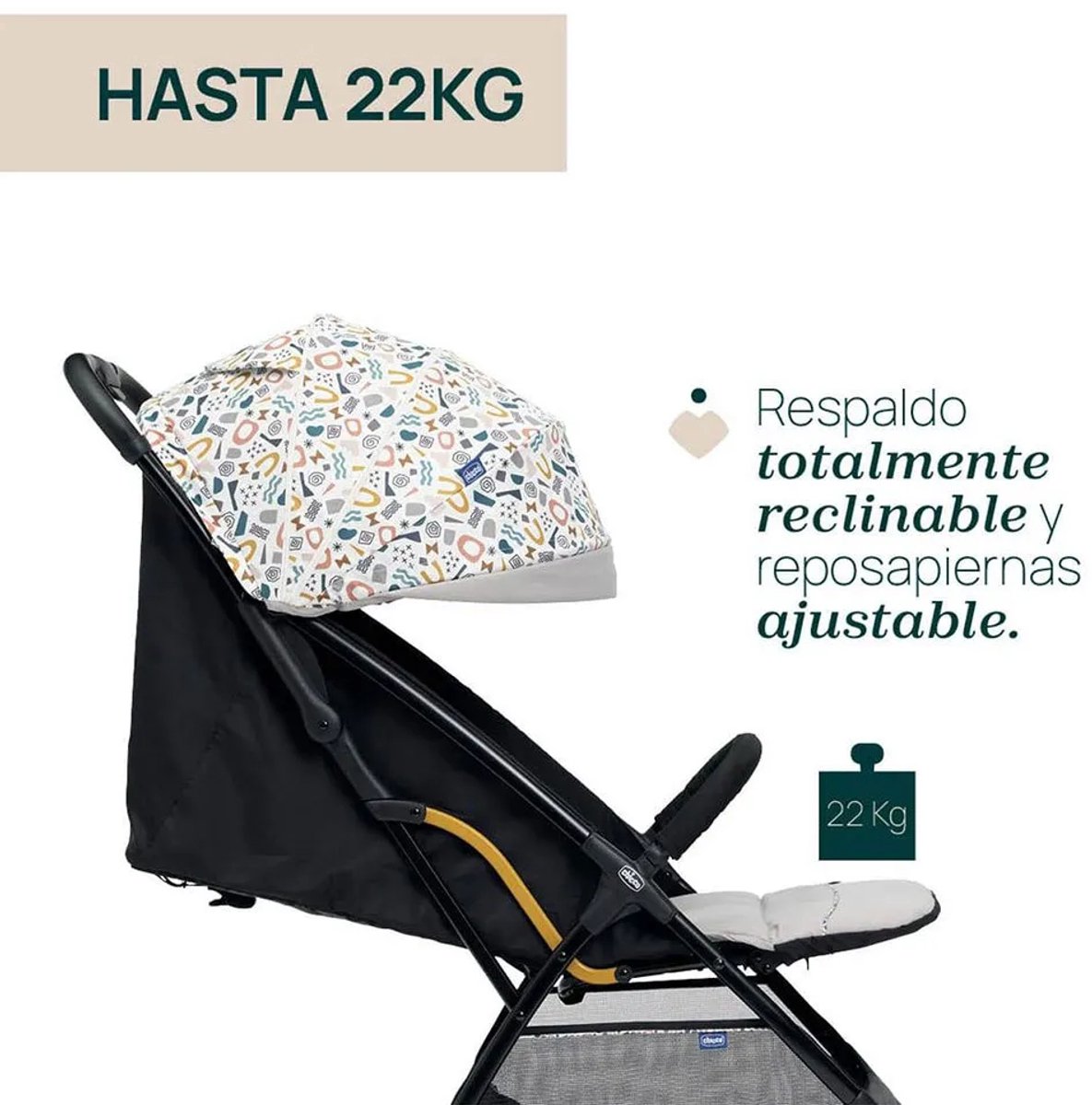 Chicco 08087068770000 kinderwagen Lichtgewicht wagen 1 zitplaats(en) Beige, Zwart, Wit