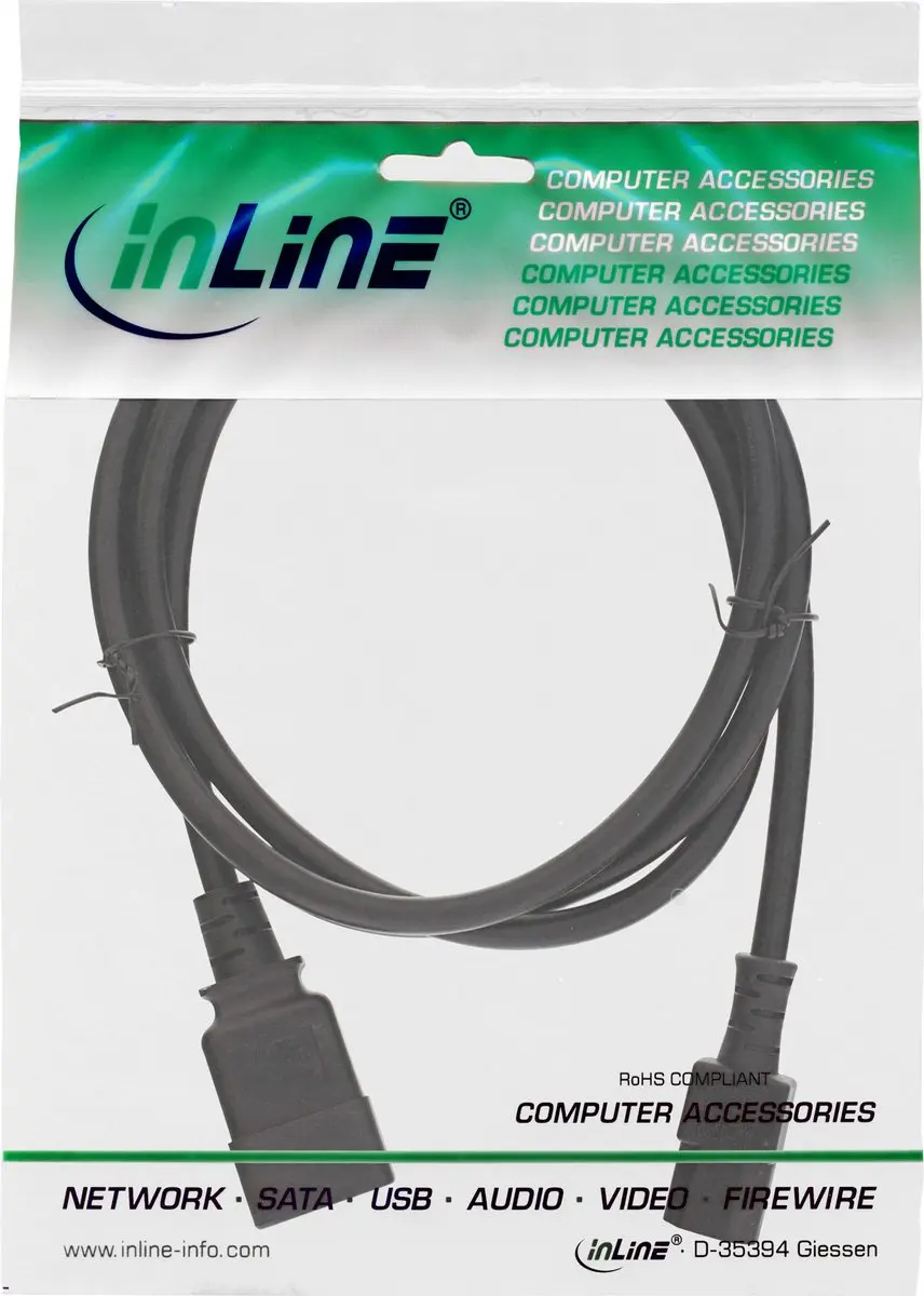 InLine C13-C20 Stroomkabel 3x1,50mm - 2m