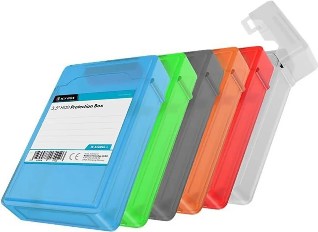 Icy Box IB-AC602b-6 3,5" Harde Schijf Bewaarbox - 6 Stuks - Multicolor - afbeelding 6 van 6