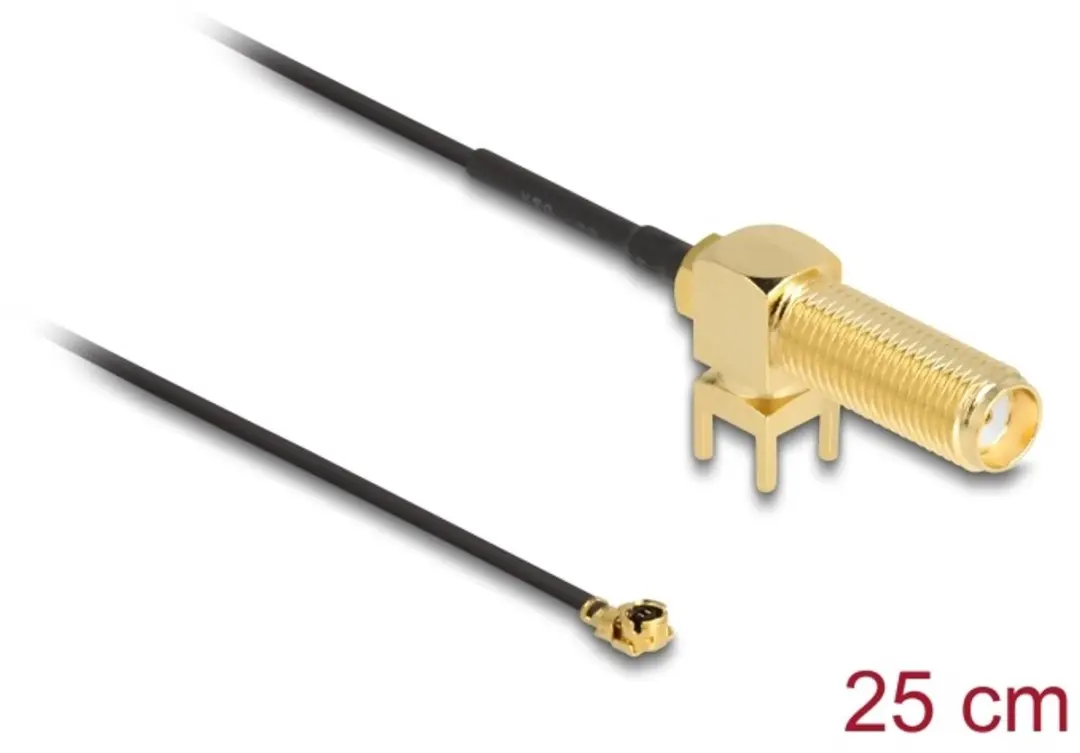 Delock Antennekabel SMA 90° PCB jack naar I-PEX MHF I