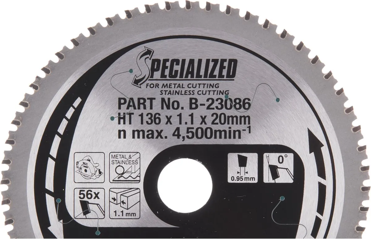 Makita TCT Cirkelzaagblad B-33744 - 136x20mm - 56 Tanden - afbeelding 4 van 6