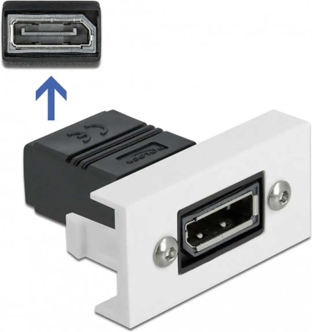 Delock Easy 45 DisplayPort Module 22.5x45mm - Zwart