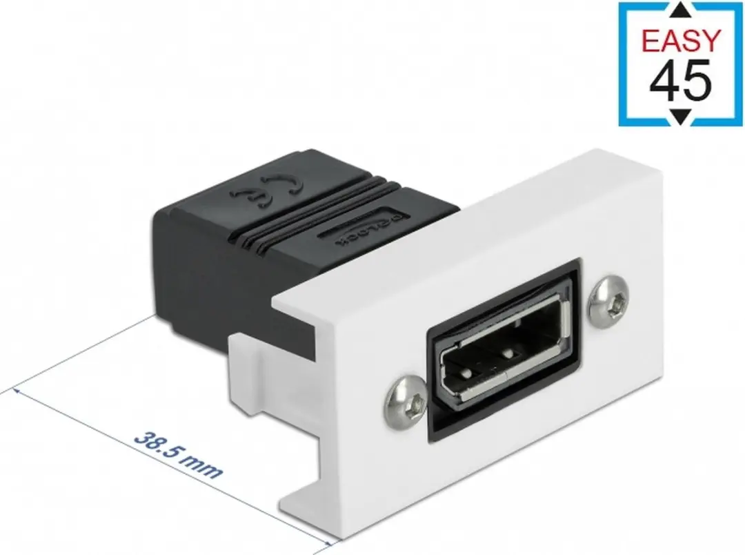 Delock Easy 45 DisplayPort Module 22.5x45mm - Zwart