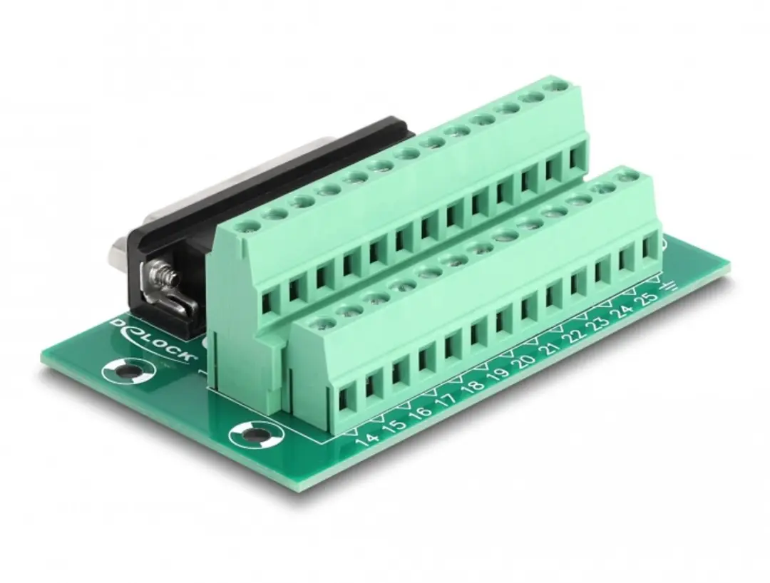 Delock D-Sub 25 Pin Vrouwelijk naar Terminal Block - Groen