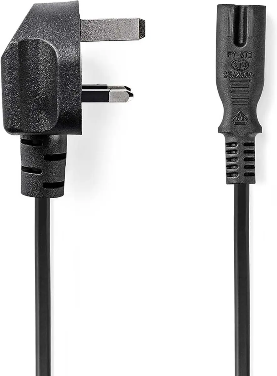 Nedis UK Voedingskabel C7 5m - 2x0,75mm² - Zwart