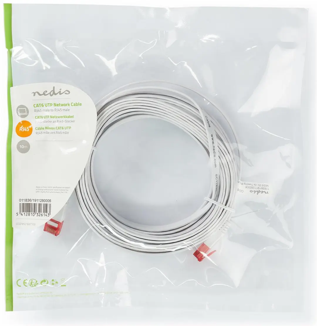 Nedis CAT6 Netwerkkabel CCGP85216WT100 10m - Wit