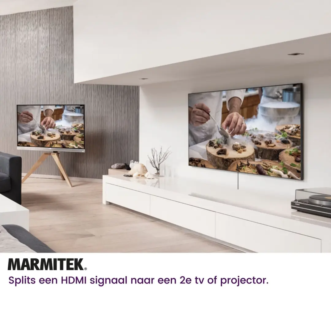 Marmitek Split 612 UHD 2.0 HDMI Splitter 4K 60Hz - 1 Ingang 2 Uitgangen - Zwart - afbeelding 6 van 6