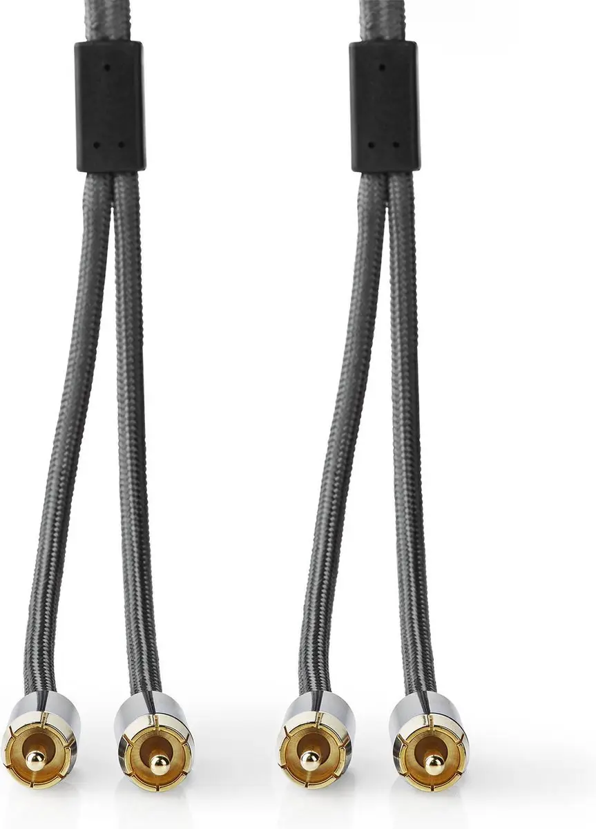 Nedis Stereo-Audiokabel RCA Male - Verguld - 5m - Gun Metal Grijs