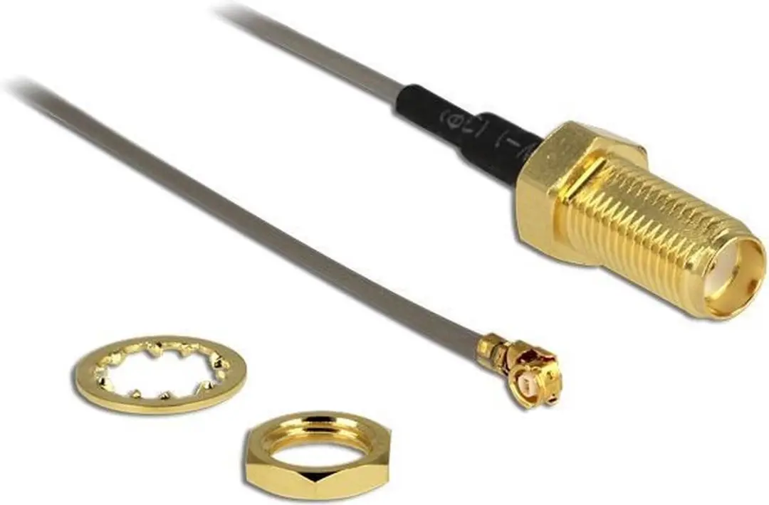 Delock MHF I SMA Kabel Micro Coax 1,37mm 50 Ohm - 0,20m