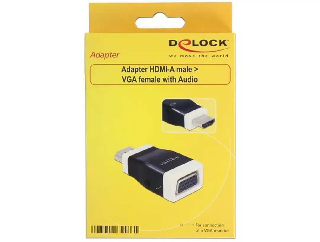 Delock HDMI naar VGA + 3,5mm Jack Adapter - Zwart