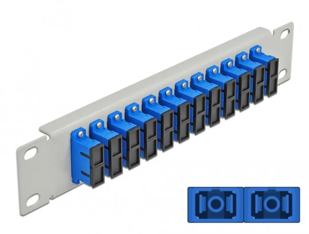 Delock 10" Fiber Optic Patch Panel 12 Port SC Duplex