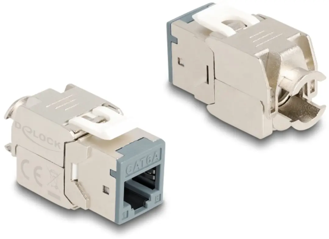 Delock Keystone RJ45 Cat.6A Modul - 10 Stuks - Grijs