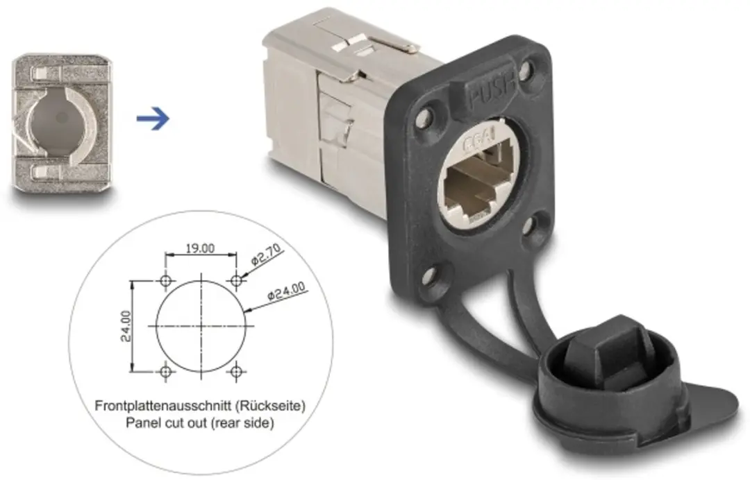 Delock D-Type RJ45 Cat.6A STP LSA Connector