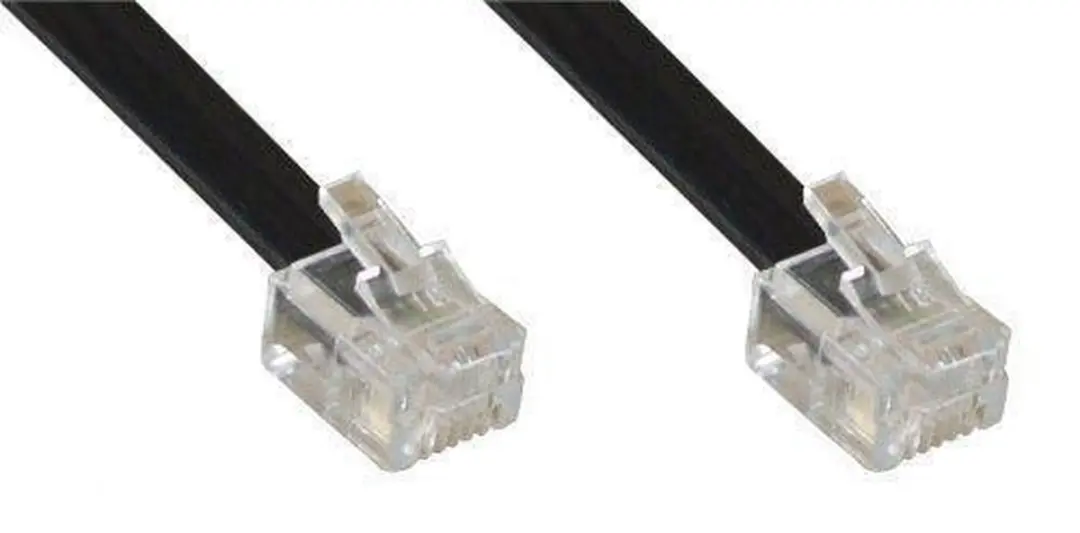 InLine Modulaire Kabel RJ12 Mannelijk/Mannelijk 6P6C 10m - Zwart