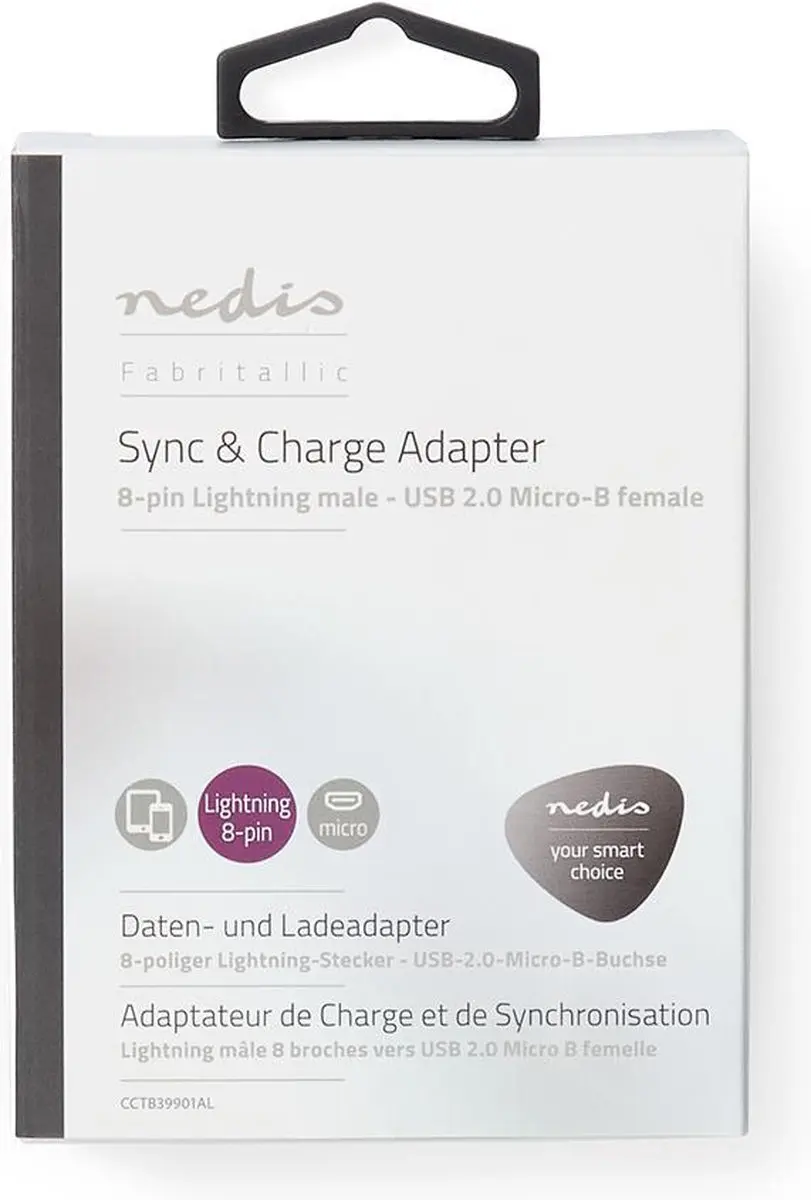 Nedis Lightning-Adapter CCTB39901AL - USB Micro-B - Verguld - Aluminium