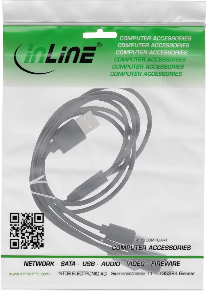 InLine USB-A naar 4x USB-C Oplaadkabel 25W - 0,5m
